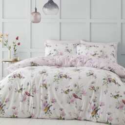 Songbird Reversible Duvet Cover Set Pink