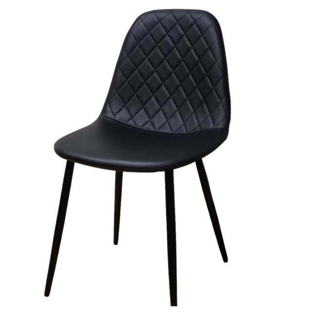 Dining Chairs Set Of 4 Faux Leather Padded Gem Black Kitchen Dining Room