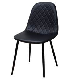 Dining Chairs Set Of 4 Faux Leather Padded Gem Black Kitchen Dining Room