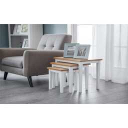 Stylish White and Oak Nest of Tables White White