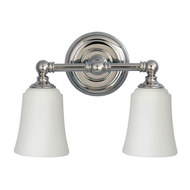 Huguenot Lake 2 Light Bathroom Over Mirror Light Polished Chrome IP44, G9