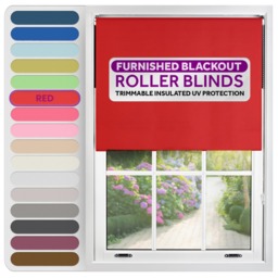 Blackout Roller Blind 80cm Wide x 210cm Long Red Red