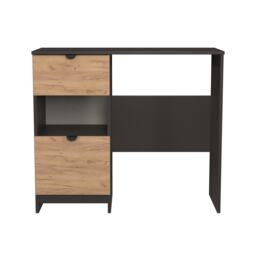 Norway 2 Drawer Open Vanity in Gold Craft Oak & Graphite (Ready Assembled) Grey Gold Craft Oak & Graphite