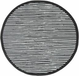 Homescapes Groove Black and White Monochrome Stripy Cotton Chindi Rug - 150 cm Round Black Black & white