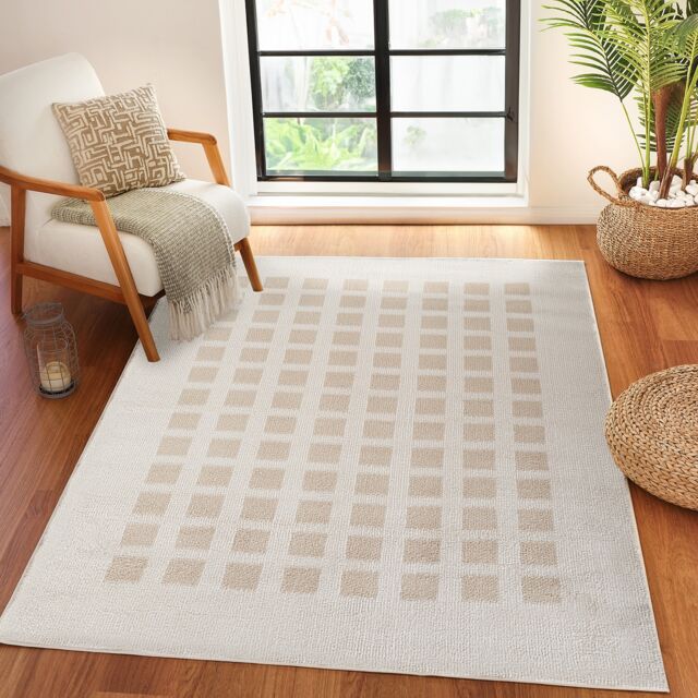 LIVABLISS Fossay Shaggy-Washable Modern High Pile Rug 200 x 275 cm Beige