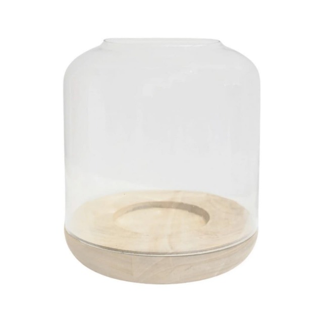 Padstow Tapered Dome Lantern - Whitewash - L20 x W20 x H25.5 cm - Brown