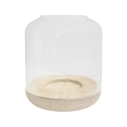 Padstow Tapered Dome Lantern - Whitewash - L20 x W20 x H25.5 cm - Brown