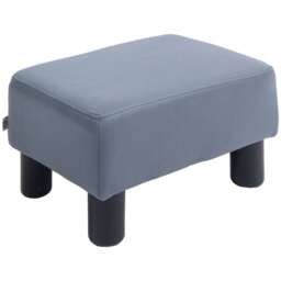 HOMCOM Microfiber Cloth Footstool, Small Foot Rest, Rectangle Sofa Stool for Bedroom Living Room, Grey