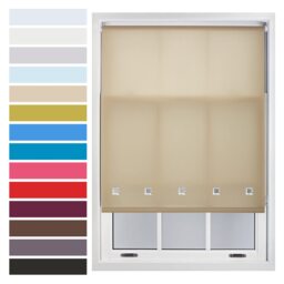 FURNISHED Roller Blinds with Square Eyelets and Metal Fittings Made to Measure Sheer Window Blind Brown Cappuccino (W) 120cm x (L) 165cm