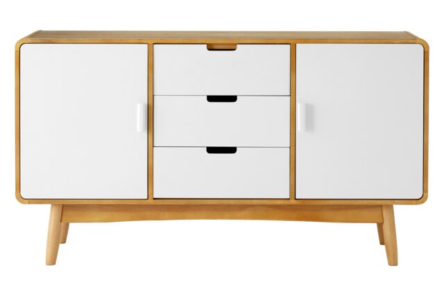 Interiors by Premier Scandinavian Design Sideboard, Two Door Sideboard With Storage, Stylish And Functional Living Room Sideboard White