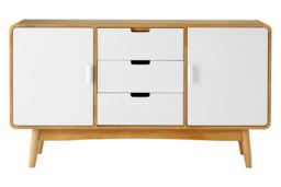 Interiors by Premier Scandinavian Design Sideboard, Two Door Sideboard With Storage, Stylish And Functional Living Room Sideboard White