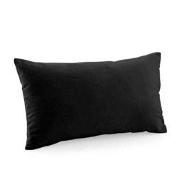 Westford Mill Cotton Canvas Square Cushion Cover - Black - 50cm x 50cm