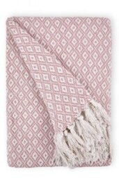 "Stockholm Collection Recycled Cotton Throw in Blush Pink (90"" x 100"")"
