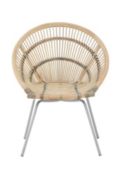 Orsina White Washed Natural Rattan Chair, Rustless Rattan Chair, Easy Cleaning Rattan Armchair