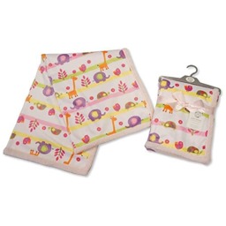 KAV Soft Fleece Baby Blanket-Luxury Unisex Cute Animal Print Gift Set for Newborn Babies, Girl/Boy, Infant - Pink and Multi Colour
