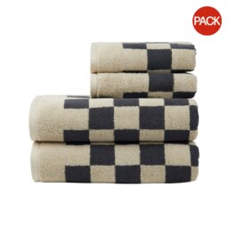Vinga Elba Organic Cotton Towel Set (Pack of 4) - Grey - One Size Grey One size