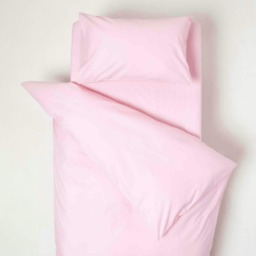 Homescapes Pink Cotton Cot Bed Duvet Cover Set - 200 Thread Count
