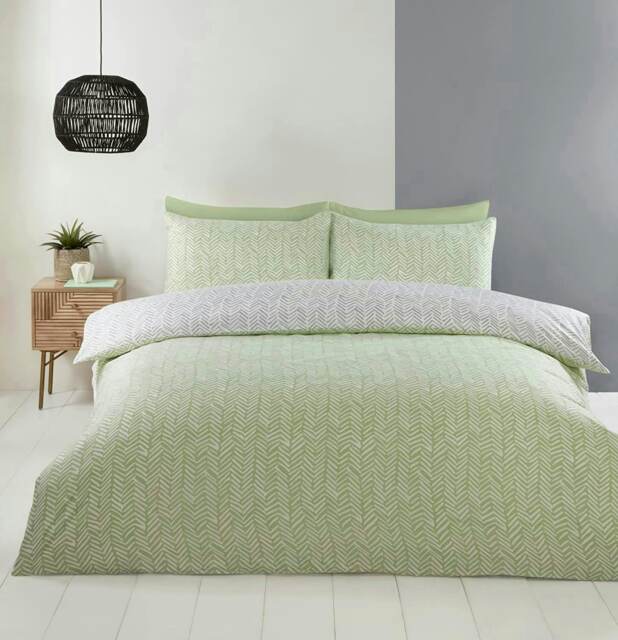 Helston Green King Duvet Cover Set - King Green King