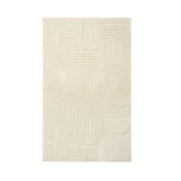 OHS Jacquard Arches Textured 100% Cotton 500GSM Absorbent Hand Towel, 50x80cm - Cream