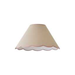 ValueLights Florie Natural Large Taper Shade Scallop Pink Trim