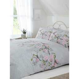 Rapport Eloise Floral Duvet Cover Set - Grey - Double Grey Double