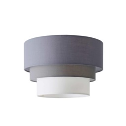 ValueLights Aztec 3 Tier Grey Fabric Ceiling Light Shade and Bulb