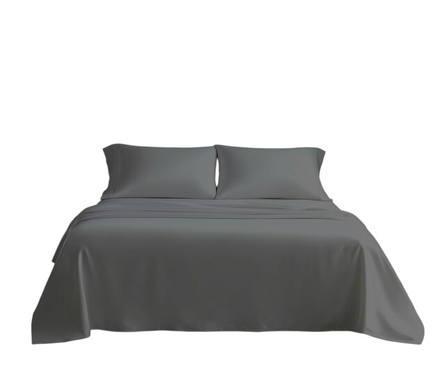 Microfibre Soft Touch Flat Sheet Plain Dyed Bed Linen Grey Grey Single