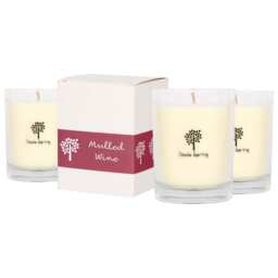 Nicola Spring 3x Mulled Wine Scented Candles - 160g 28h Natural Single Wick Soy Wax Aromatherapy Candle Home Fragrance