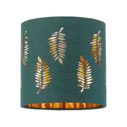Fern - Dark Green Cut Out 15.5cm Table Lamp Shade Green Gold Small 1