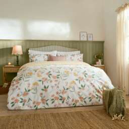 Wylder Betsie Printed Reversible Super King Duvet Cover Set Yellow Super King 1