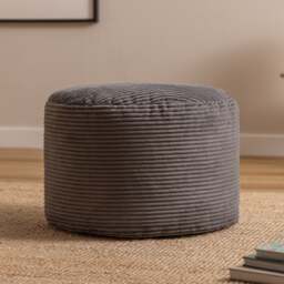 Milano Beanbag Footstool Corduroy Charcoal