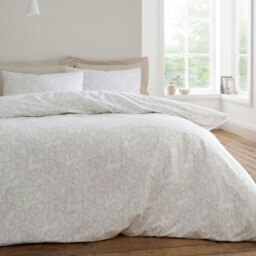 Bianca Woodland 200 Thread Count Cotton Reversible Duvet Cover Set Natural Cream Natural King