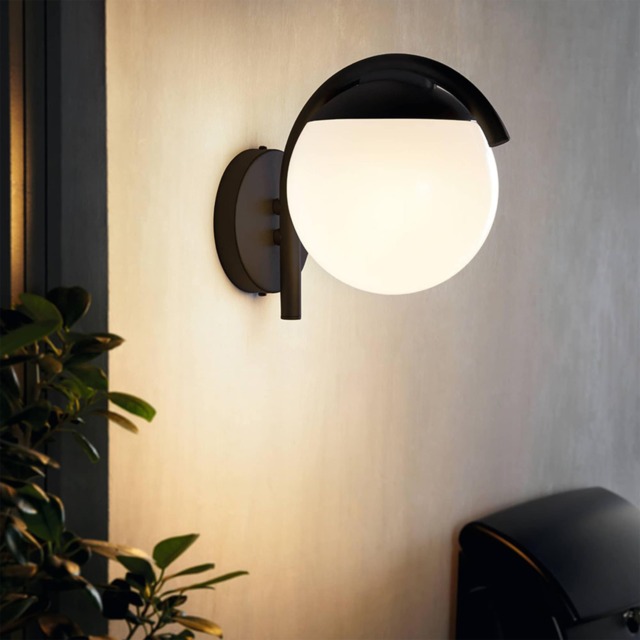 EGLO Prata Vecchia Black & White Steel Outdoor Wall Light