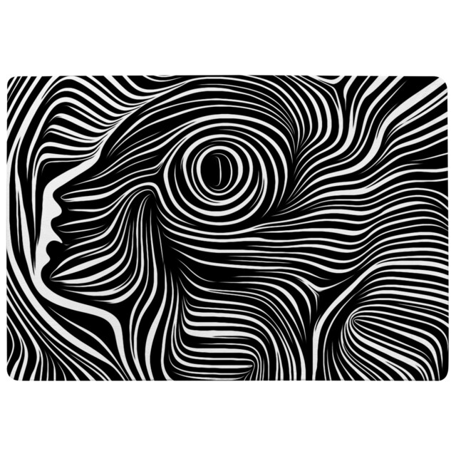 Woodcut Style On The Subject Of Human Soul Designer Rug Multi