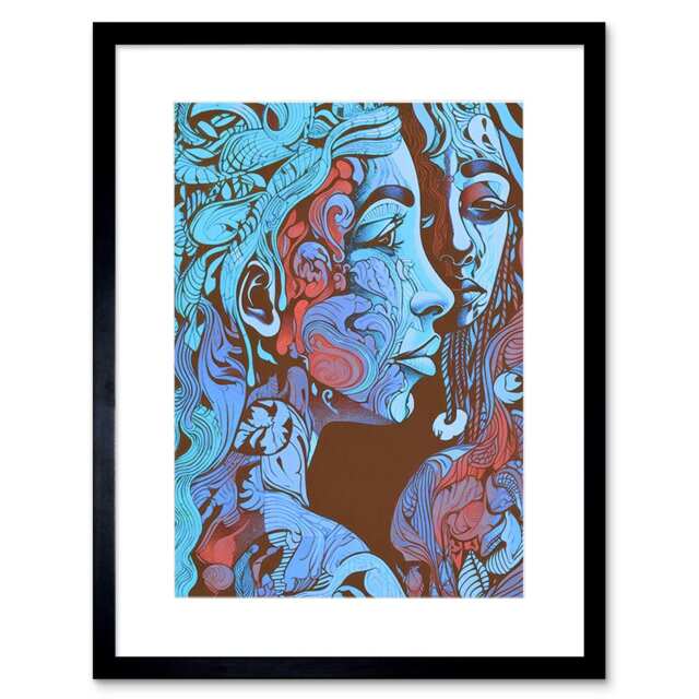 "I Am My Mother Folk Art 9x7"" Black Framed Wall Art Print"