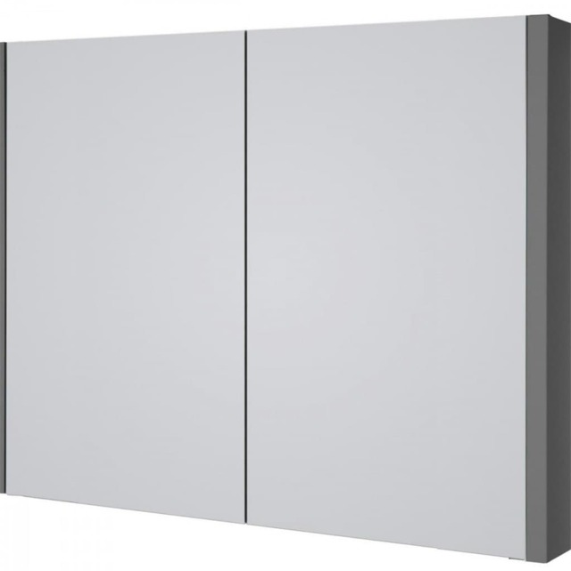 Mirror Bathroom Cabinet 800mm Wide - Storm Grey Gloss - (Urban) Grey Grey 1