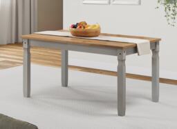 "Mercers Furniture Corona Grey Wax 5'0"" Dining Table Solid Wood Pine Wooden Kitchen with Mexican Styling"