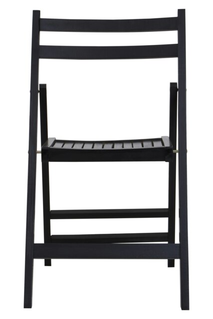 Interiors by Premier Wood Black Finish Folding Chair, Space-saver Camping Chair, Easy Foldable Wood Chair, Easy to Clean Chair