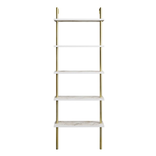 Decorotika Paula 5-tier Bookcase Shelving Unit Display Stand - 60 cm W x 22 cm D x 174 cm H