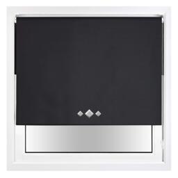Blackout Roller Blind Diamond Eyelet Metal Fittings Black Black