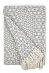 "Stockholm Collection Recycled Cotton Throw in Silver (70"" x 100"")"