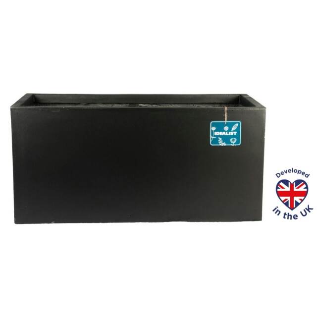 Black Light Concrete Trough Garden Planter H37.5 L80 W37 cm, 111 ltrs Cap.