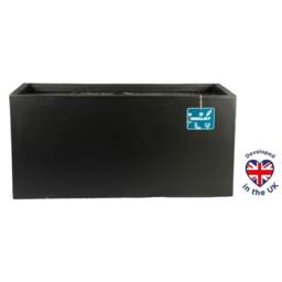 Black Light Concrete Trough Garden Planter H37.5 L80 W37 cm, 111 ltrs Cap.