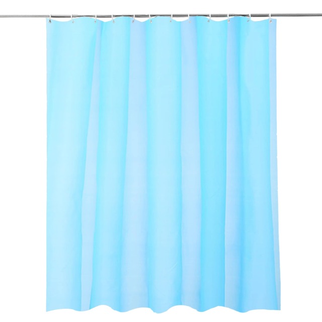 PEVA Plain Mould & Mildew Resistant Shower Curtain with 12 Hooks - 180x180cm