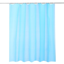 PEVA Plain Mould & Mildew Resistant Shower Curtain with 12 Hooks - 180x180cm