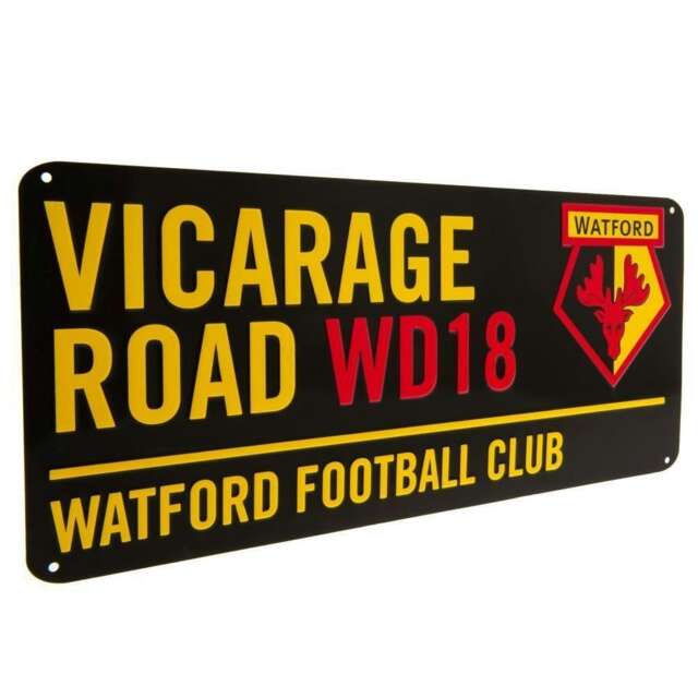 Watford FC Street Sign - Black/Yellow - One Size