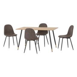 Hamilton & Athens Medium Indoor Dining Set - Medium Oak Effect - Brown