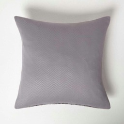 Homescapes Grey Herringbone Chevron Cushion Cover - 45 x 45 cm Grey Grey 45 x 45 cm