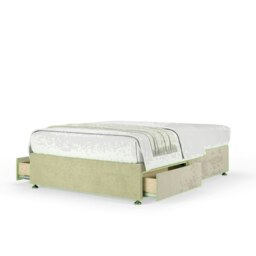 Cream Naples Velvet 2 Drawer Divan Base Super King