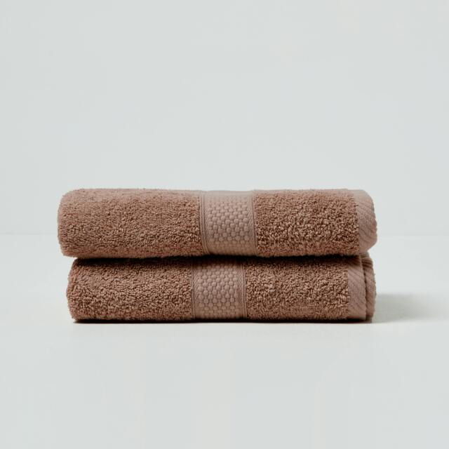 Homescapes Turkish Cotton Hand Towel Set of 2 - Chocolate Brown Hand towel 2